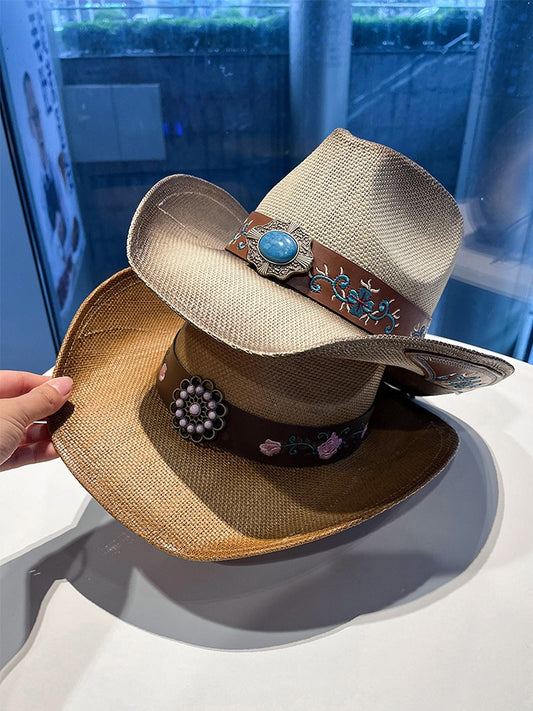 Ethnic western cowboy women's hat