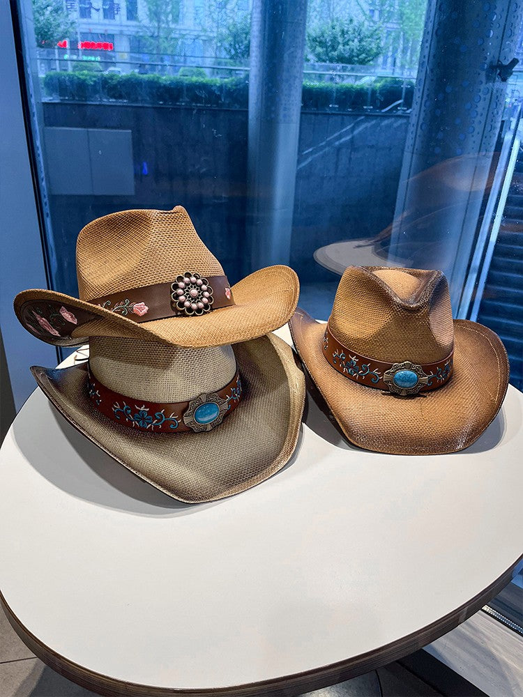 Ethnic western cowboy women's hat