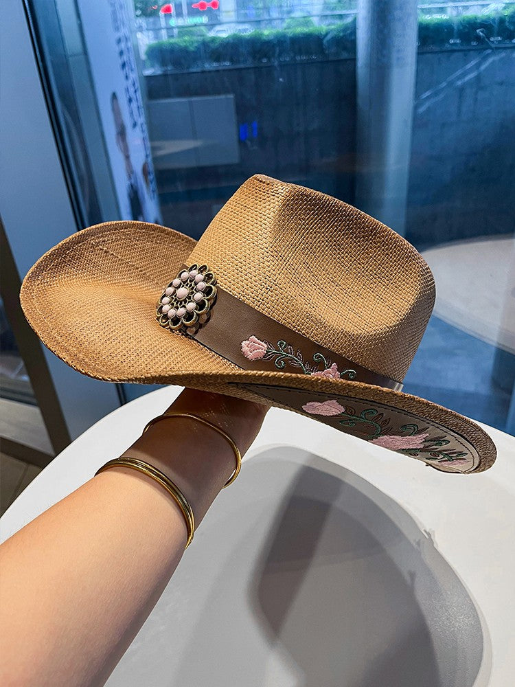 Ethnic western cowboy women's hat