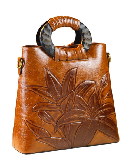 First-layer Chinese style solid wood handbag