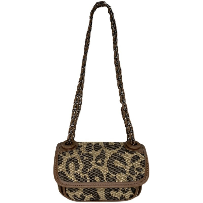 Leopard print canvas super women's crossbody bag