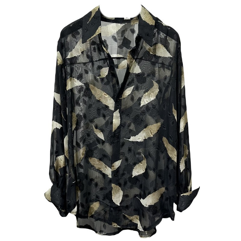 Hollowed feather loose long sleeved shirt