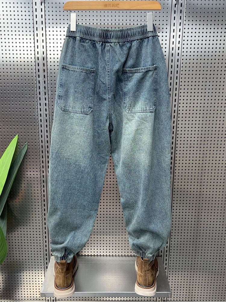 Jeans Washed Men's Trousers Loose Large Size