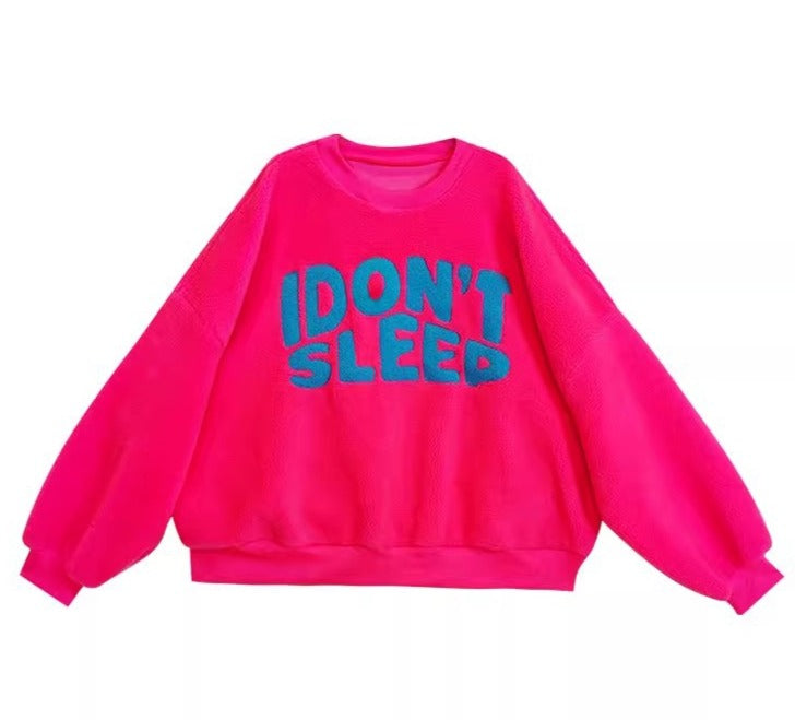 Colorful Embroidered Letters Sports Warm Sweater