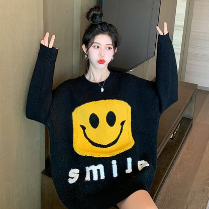 Exquisite smile sweater ladies knit sweater