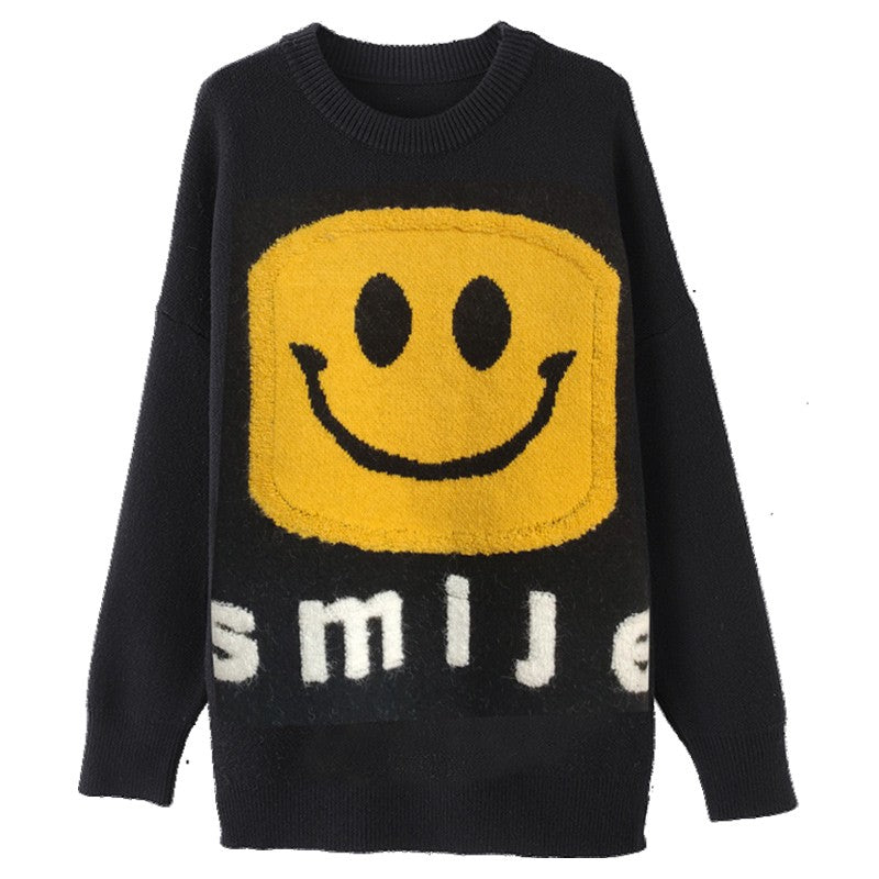 Exquisite smile sweater ladies knit sweater