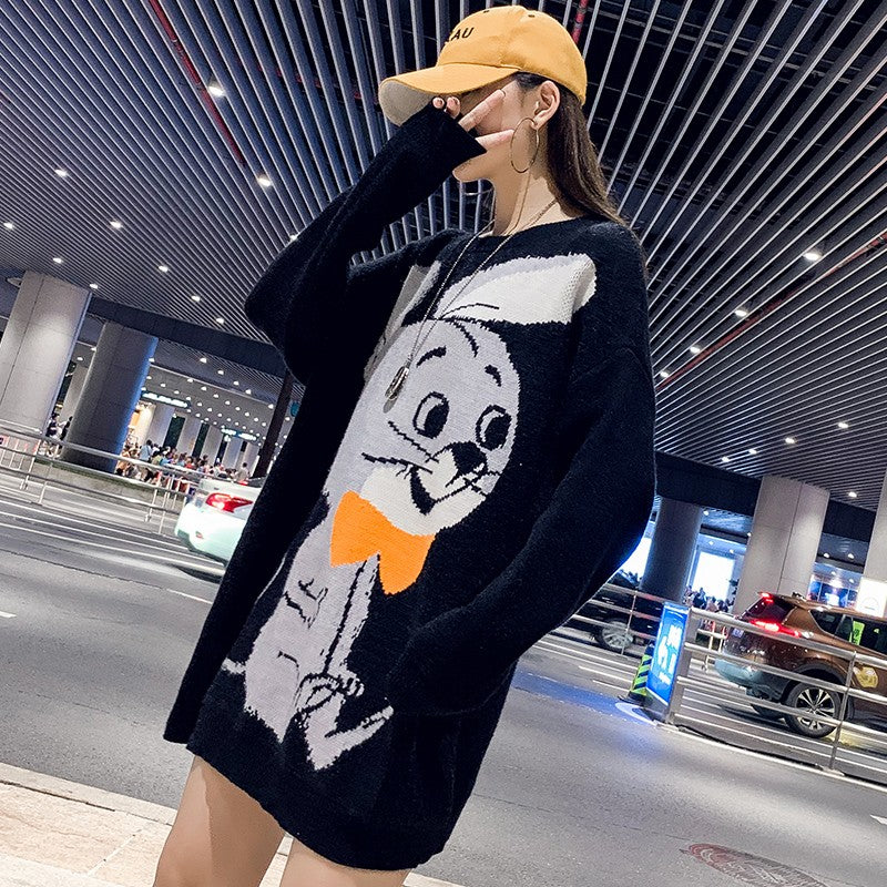 Graphic knit styles casual women's sweater