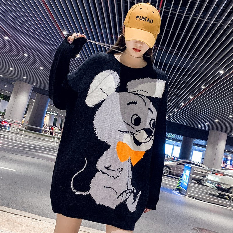 Graphic knit styles casual women's sweater