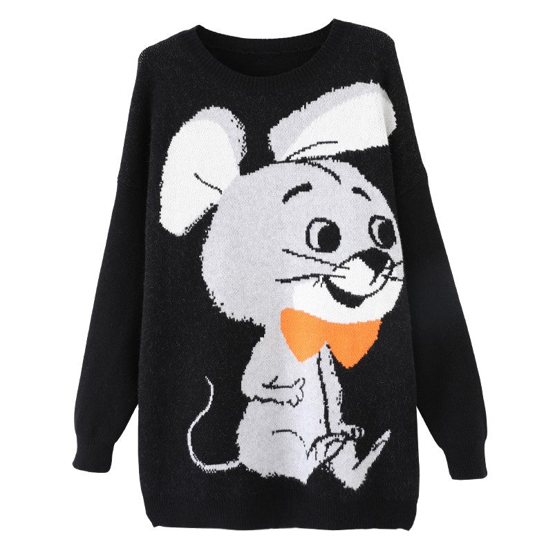 Graphic knit styles casual women's sweater