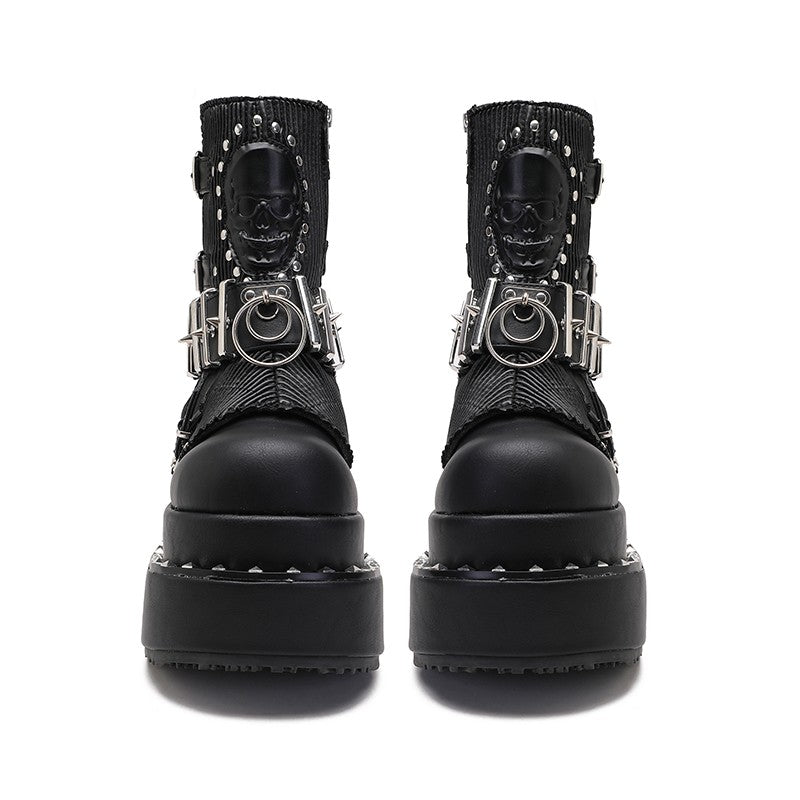 Gothic punk big-toe boots for women