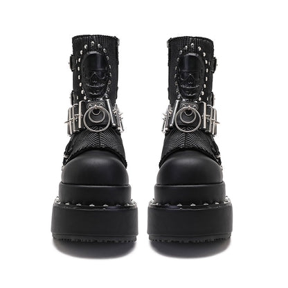 Gothic punk big-toe boots for women