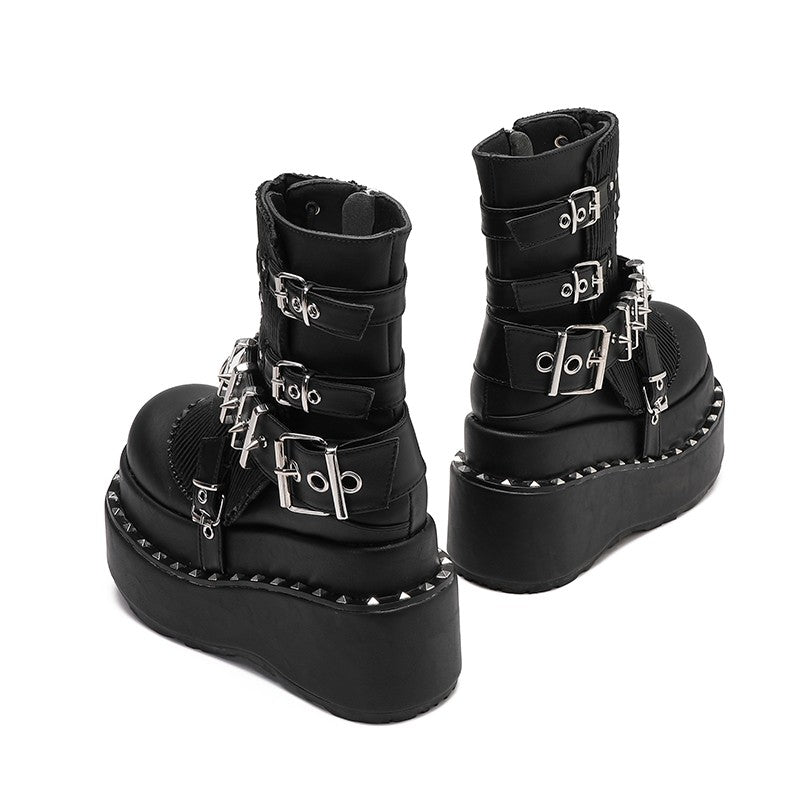 Gothic punk big-toe boots for women