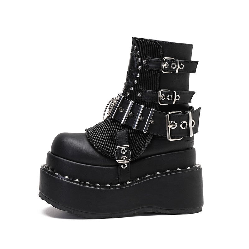 Gothic punk big-toe boots for women