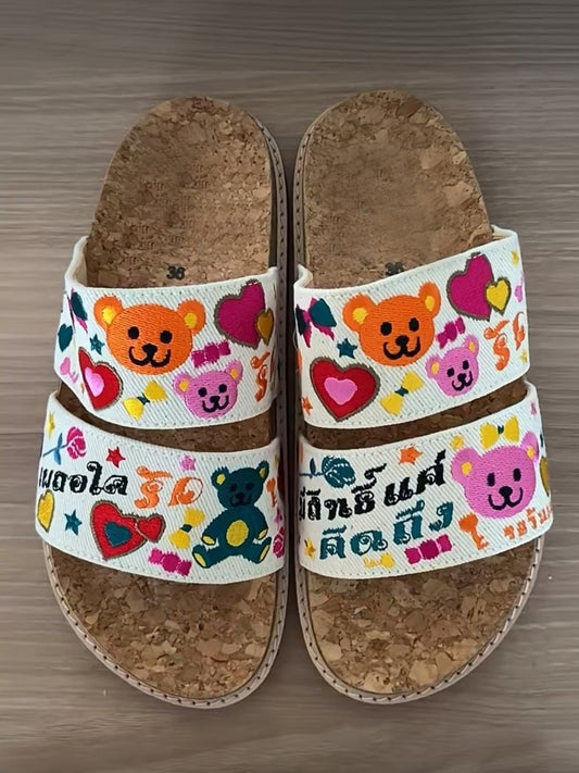 Embroidered slippers