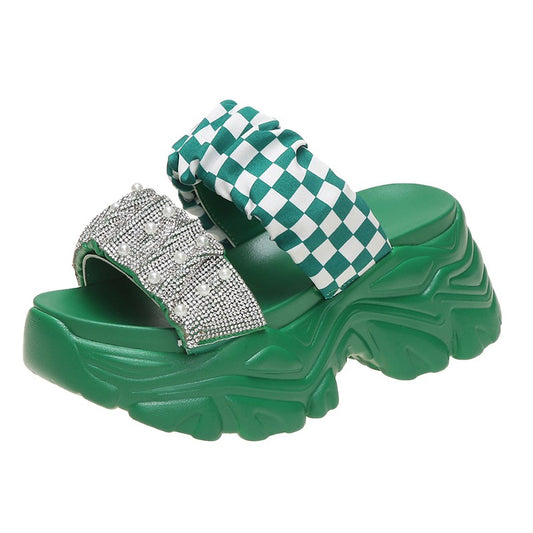 Green slippers for women fairy sandals