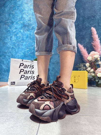 Brown sneakers Heightening Casual Shoes