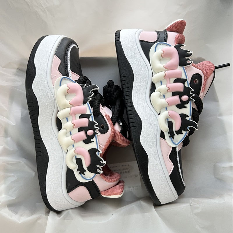 3D letter bread shoes high street women sneakers