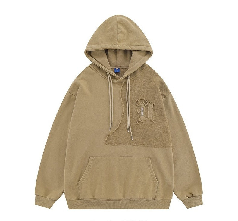 patch embroidered hooded sweatshirt