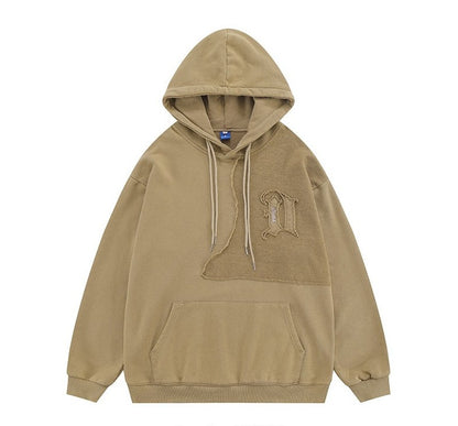 patch embroidered hooded sweatshirt