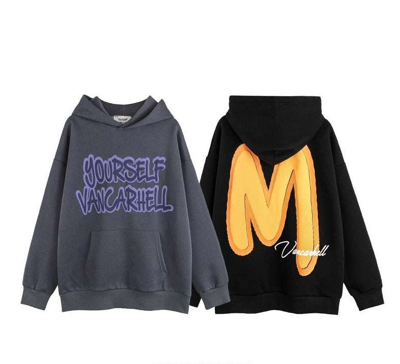 contrasting letter fashion sweatshirts