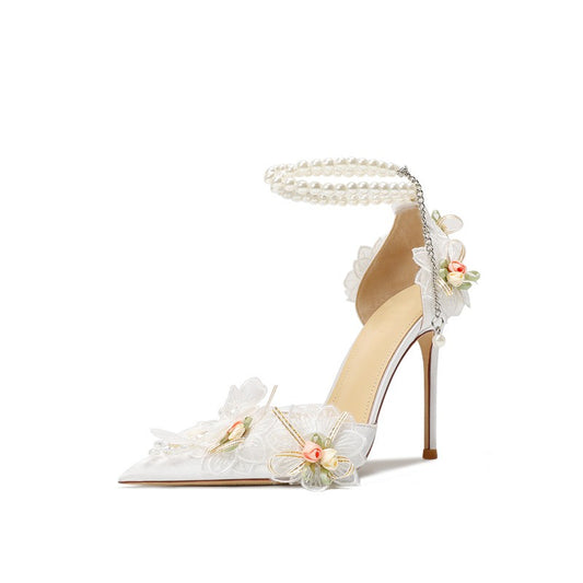 Sweet wedding heels bride's  flower