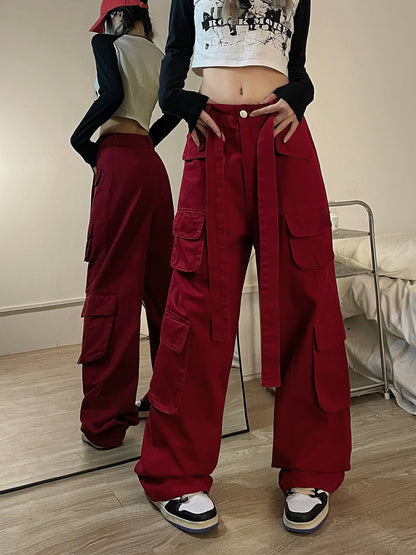 label spicy girl style workwear pants