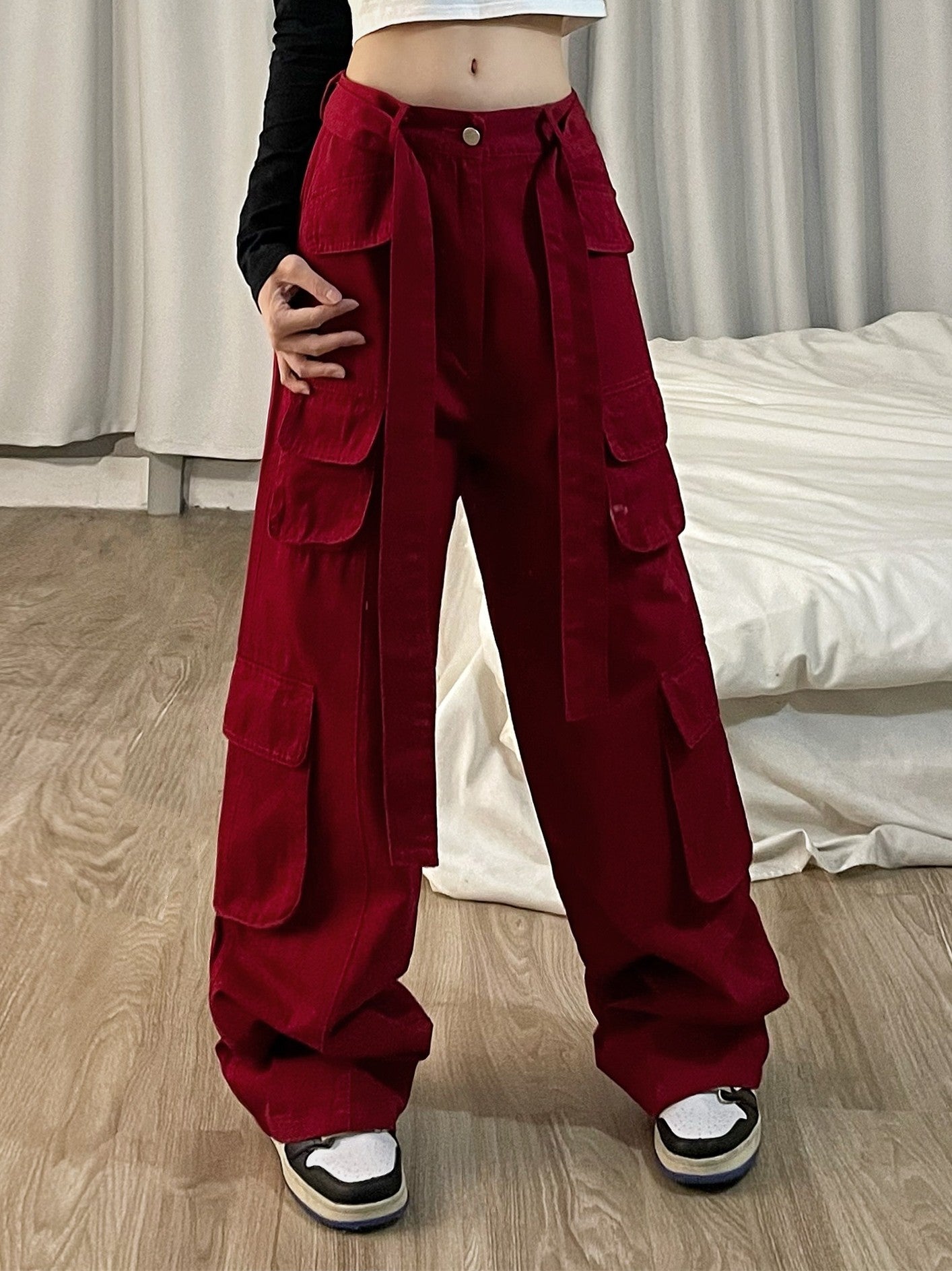 label spicy girl style workwear pants