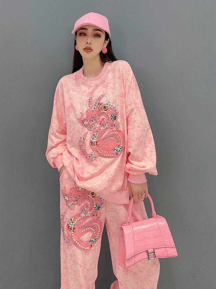 Dragon loose fit set women sweatshirt