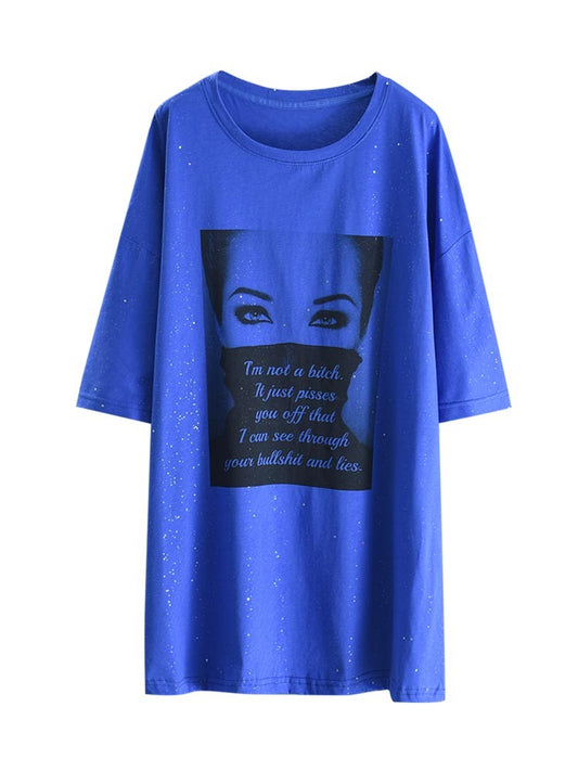 Unique T-shirt Large Lazy Short Sleeves