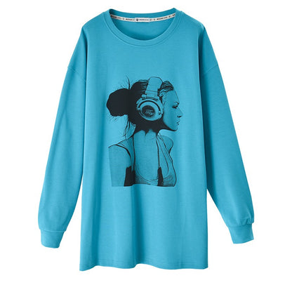 Women's sweatshirt long hip-covering oversize