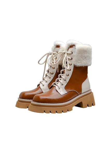 Lamb wool Martin boots for women warm snow boots