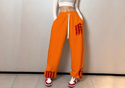 Gothic Letter Hip Hop Loose Jazz Women Feet Pants