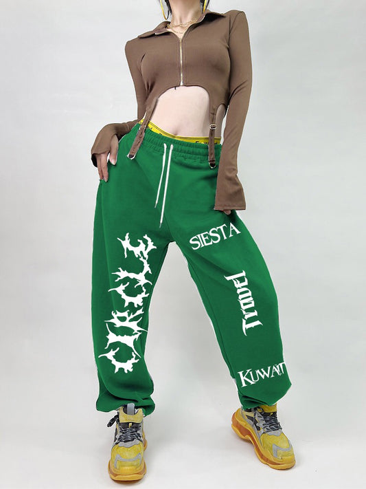 Street hip-hop style women sports pants