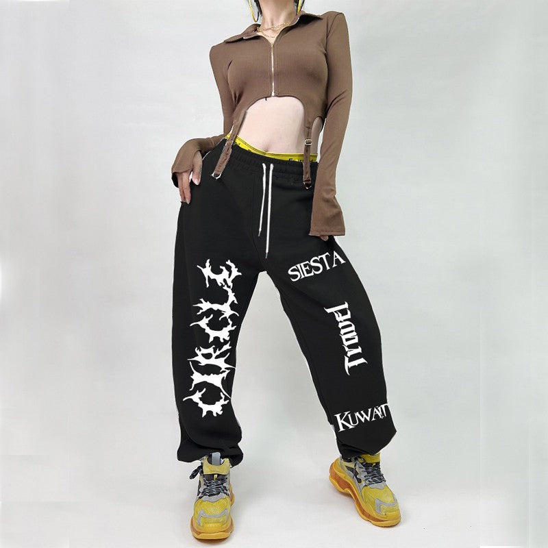 Street hip-hop style women sports pants