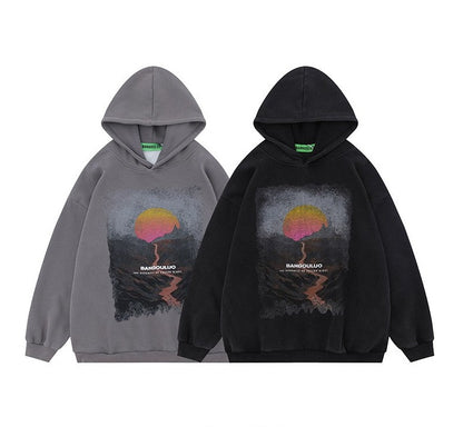 couple design hooded sweatshirt for men and women