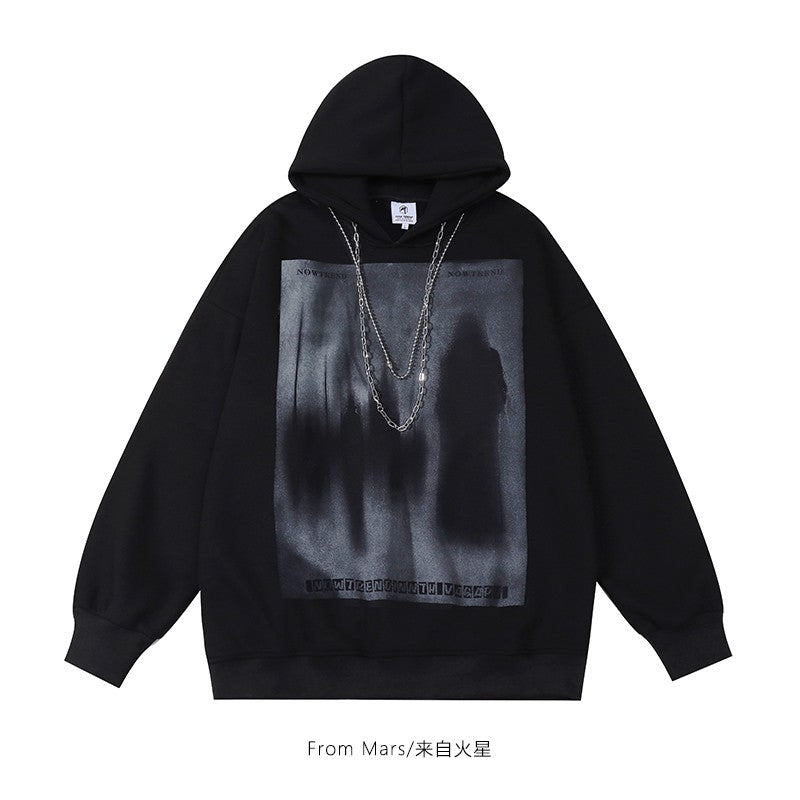 Large Hoodies fades high silhouette unisex print