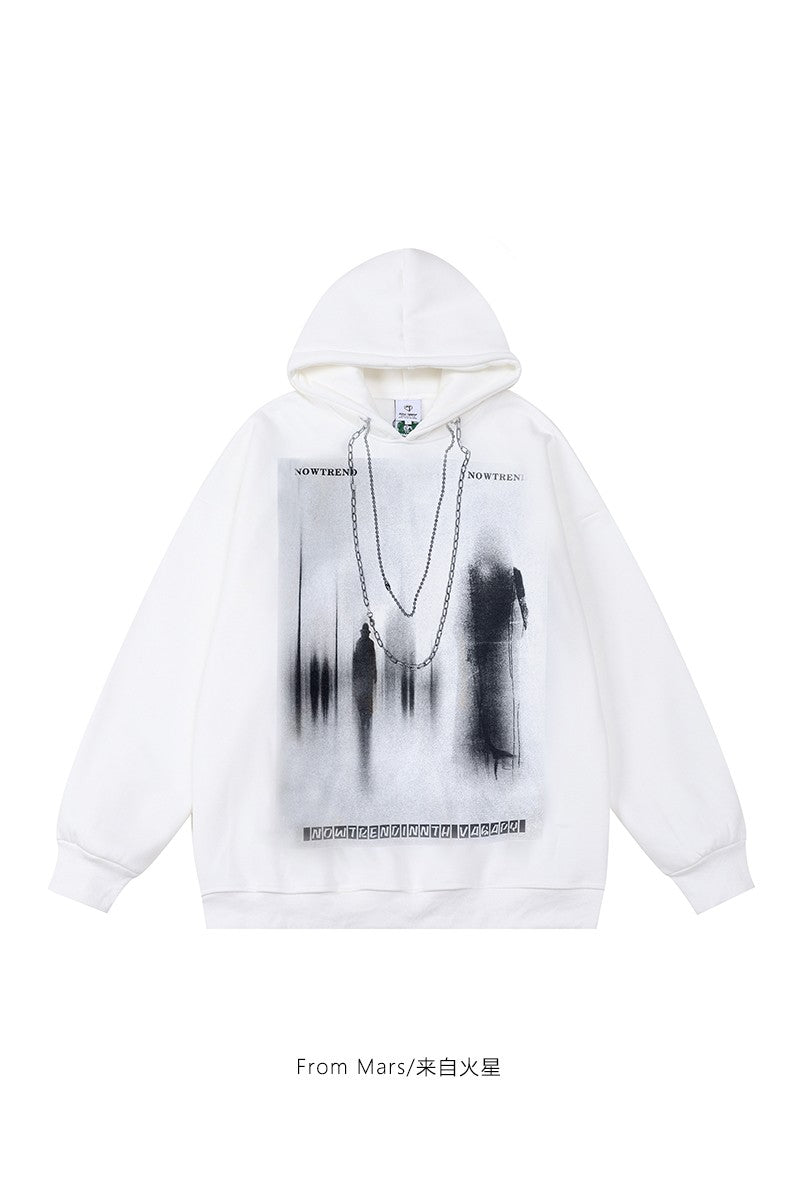 Large Hoodies fades high silhouette unisex print