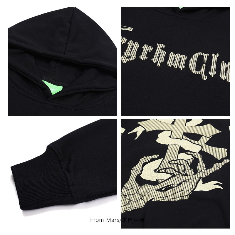 Cross print Hoodies High unisex Street Design