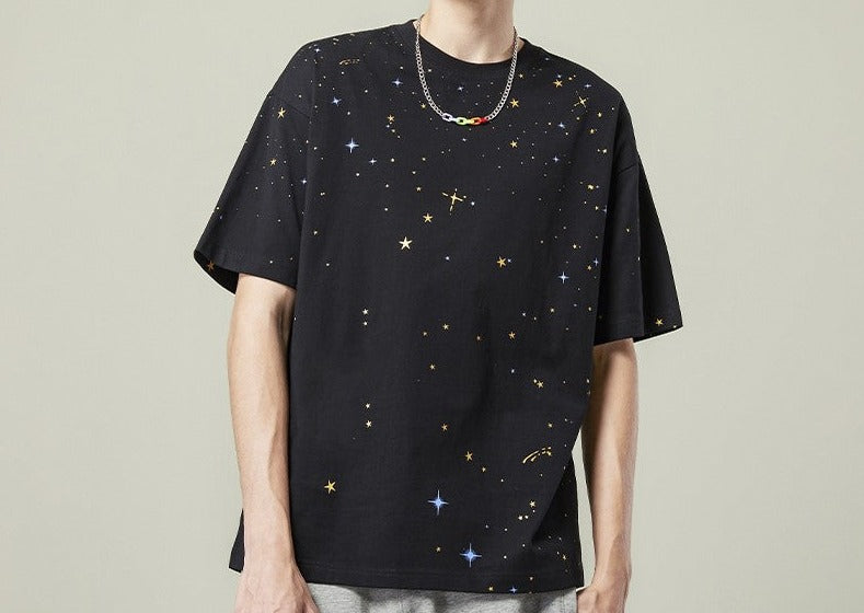 Starry graffiti short-sleeved unisex t-shirt