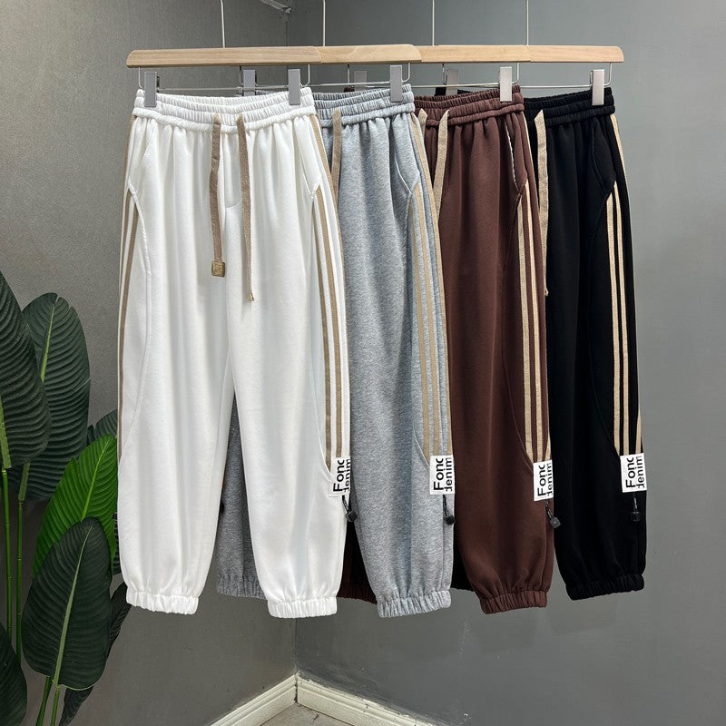 Side stripe casual sports pants for women