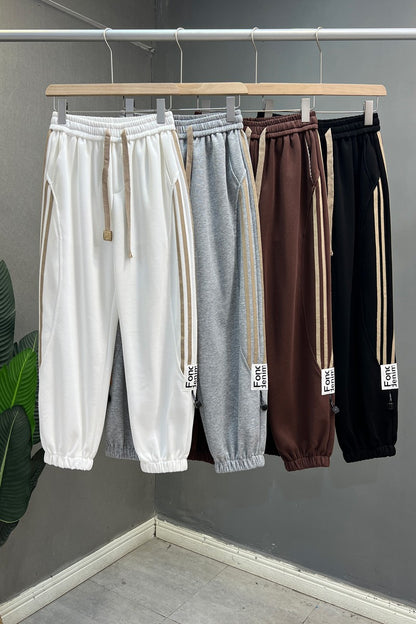 Side stripe casual sports pants for women