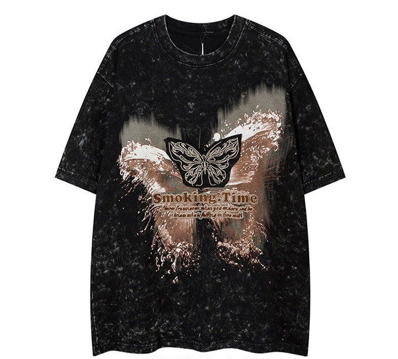 T-shirts butterfly patch embroidered unisex T-shirt