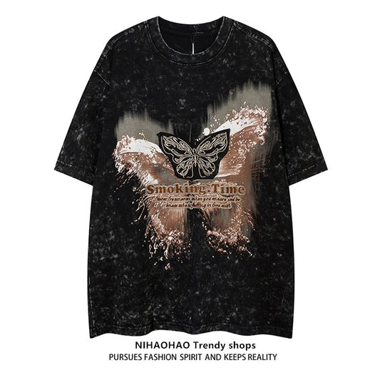 T-shirts butterfly patch embroidered unisex T-shirt