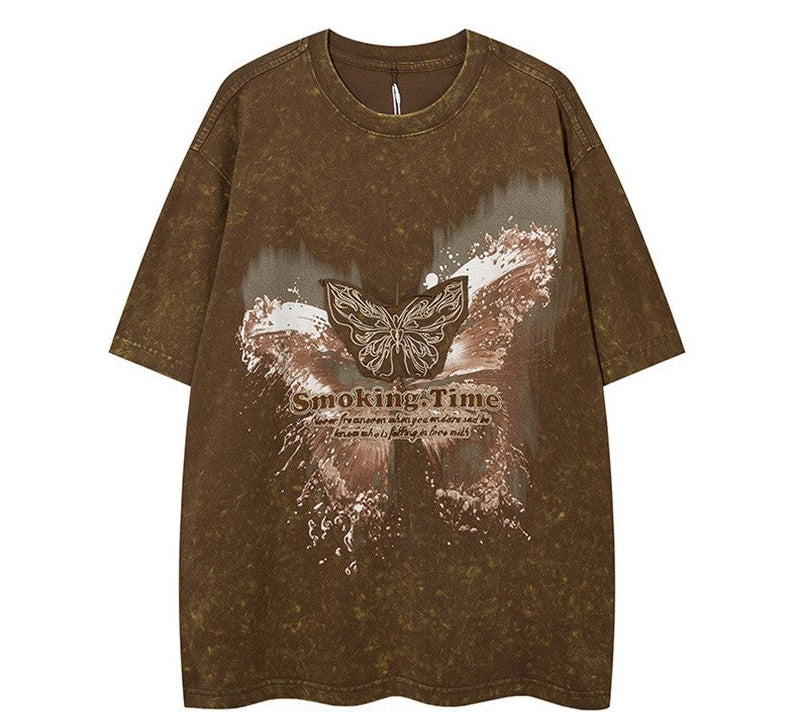 T-shirts butterfly patch embroidered unisex T-shirt