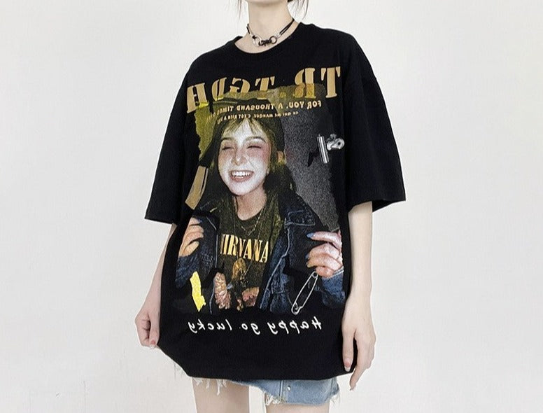 Bright Laughter T-shirt oversize top