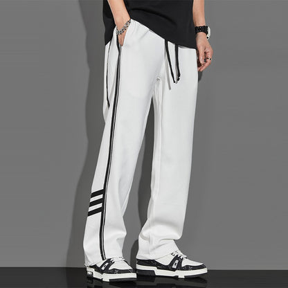 White side stripe sweatpants men's loose pants