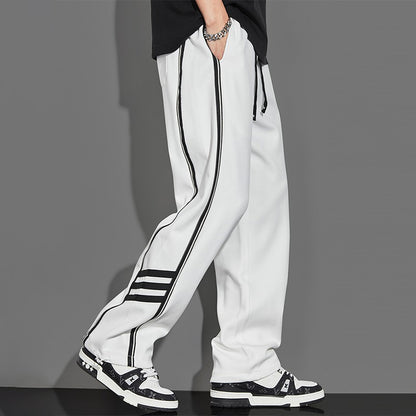 White side stripe sweatpants men's loose pants