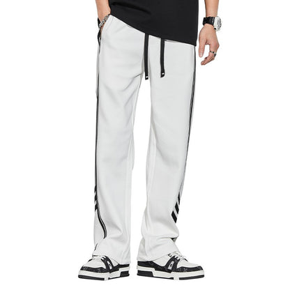 White side stripe sweatpants men's loose pants