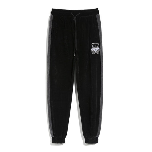 Corduroy sweatpant for men bear loose ankle binding