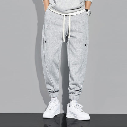 Gray sweatpants for men cuffed long pants